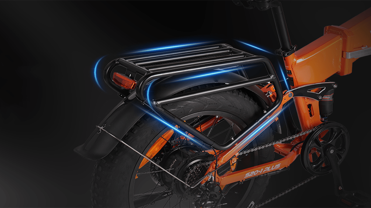 VARUN S20-1 Foldable Electric Bike(Bike to Work Scheme/Cycle to Work scheme)-Greater Loading Capacity<br> Rear carrier structure is sturdy and has a strong loadbearing capacity, which can meet the daily loading requirements.